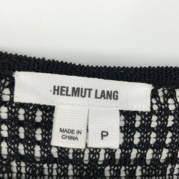 Helmet Lang Black   White knit mixed  print linen blend bodycon mini dress SP - Picture 5 of 16